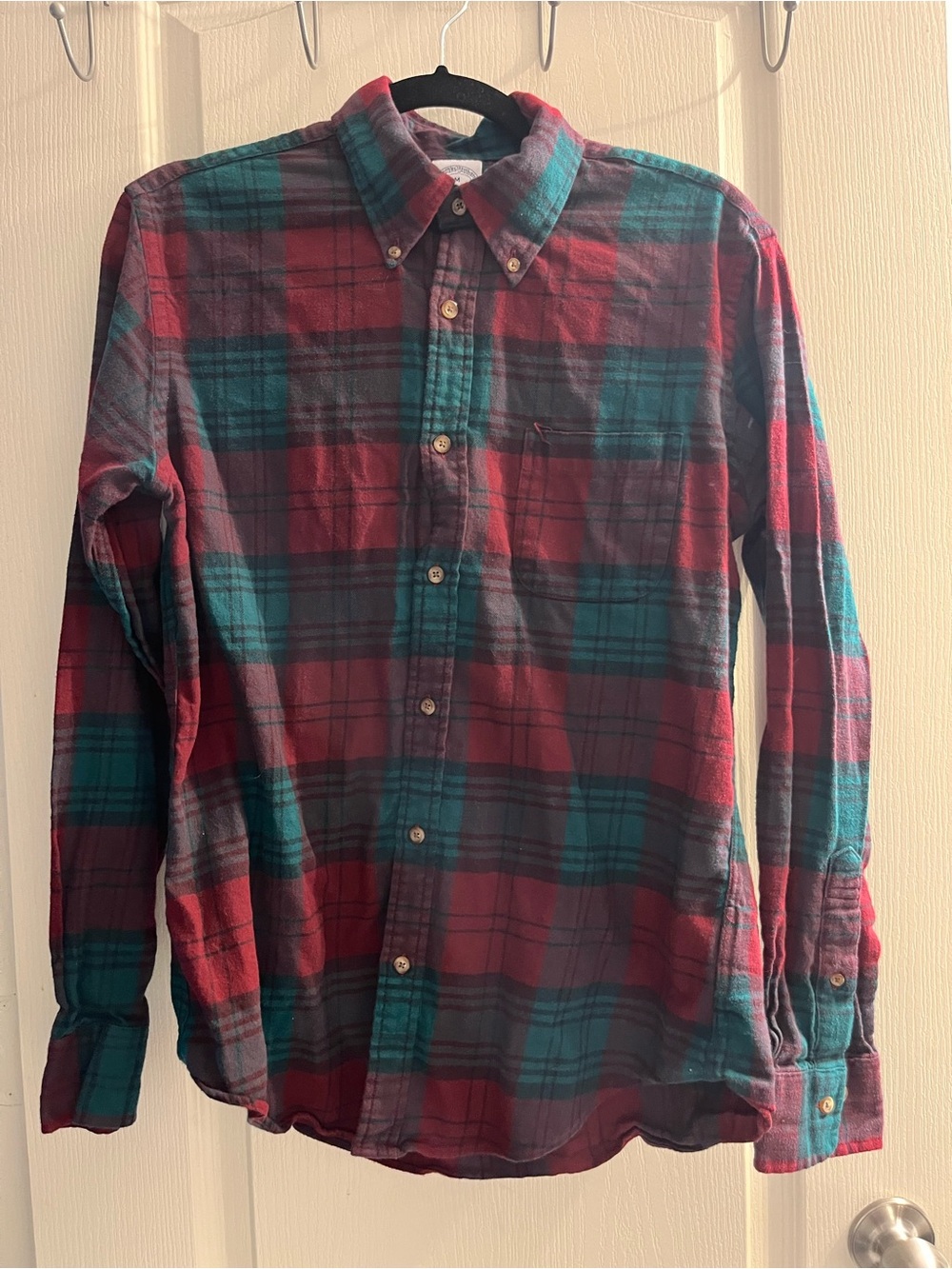 Brooks Brothers 1818 Regent Fit Men's M Plaid Button-Down Shirt Long Sleeve